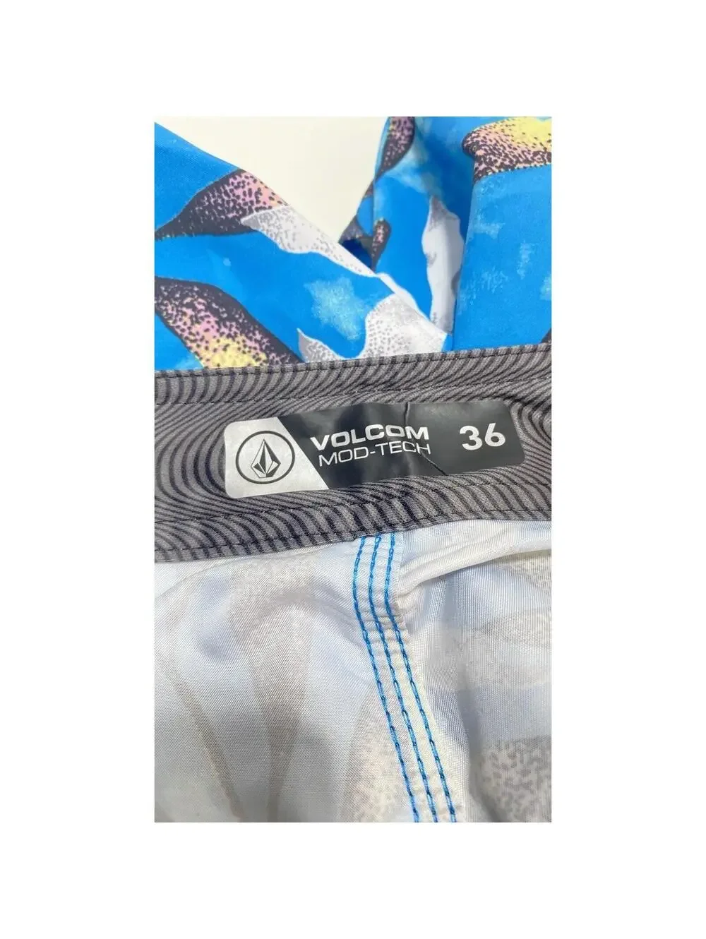 Mens Blue Swim Trunks Bathing Suit Bottoms Swimsuit Floral Brand New